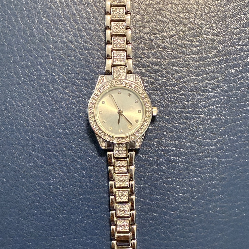 Charter Club Silver Crystal-Embellished Watch
